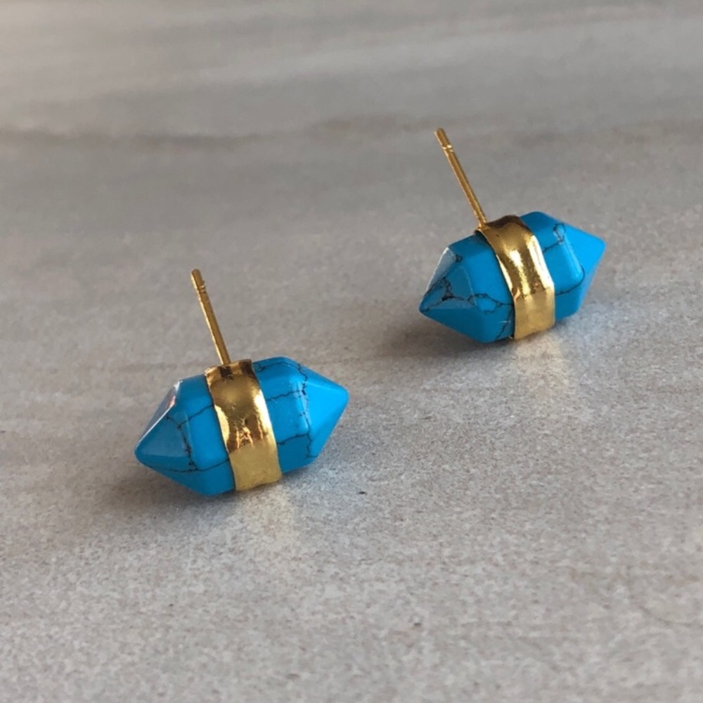 ❗️Last Pair❗️ Marble Natural Stone Stud Earrings - Picture 6 of 7